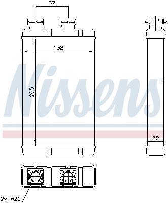Radiateur de chauffage NISSENS ref. 70513