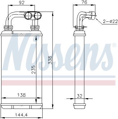 Radiateur de chauffage NISSENS ref. 70519