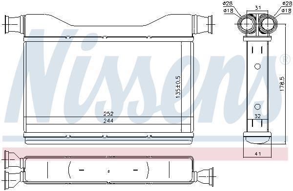 Radiateur de chauffage NISSENS ref. 70528