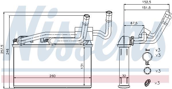 Radiador de aquecimento NISSENS ref. 70529