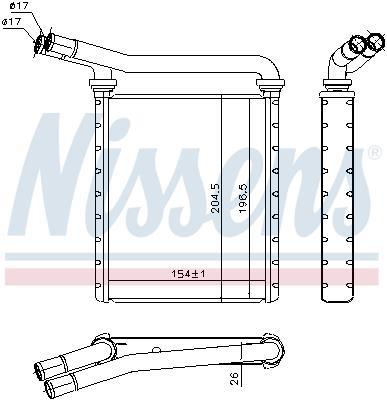 Radiateur de chauffage NISSENS ref. 707090