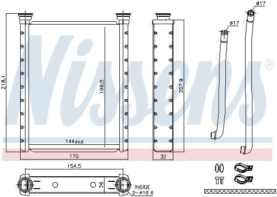Radiateur de chauffage NISSENS ref. 707172