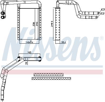 Radiador de aquecimento NISSENS ref. 707182