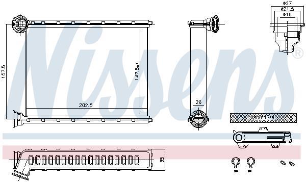Radiateur de chauffage NISSENS ref. 707199