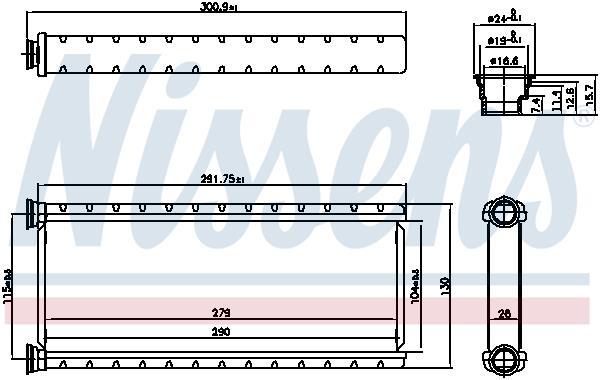 Radiateur de chauffage NISSENS ref. 707201