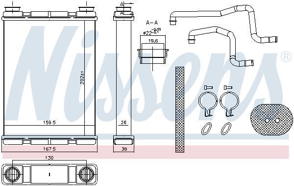 Radiador de aquecimento NISSENS ref. 707203