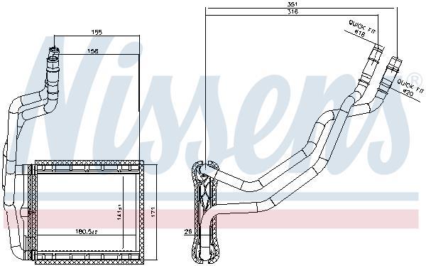 Radiateur de chauffage NISSENS ref. 707211