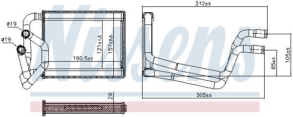 Radiateur de chauffage NISSENS ref. 707245