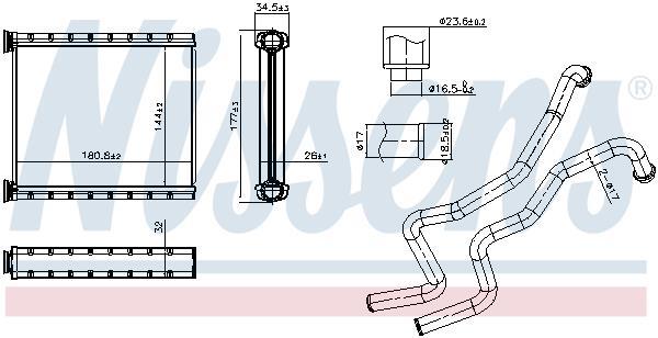 Radiateur de chauffage NISSENS ref. 707368
