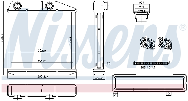 Radiador de aquecimento NISSENS ref. 707370