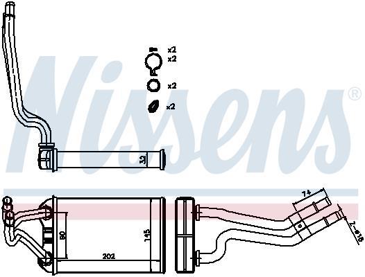 Radiador de aquecimento NISSENS ref. 70980