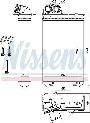 Radiador de aquecimento NISSENS ref. 71152