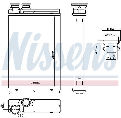 Radiador de aquecimento NISSENS ref. 71158