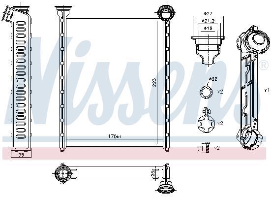 Radiador de aquecimento NISSENS ref. 71162