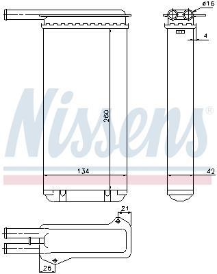 Radiador de calefacción NISSENS ref. 71755