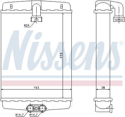 Radiador de calefacción NISSENS ref. 72013