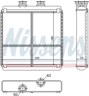 Radiateur de chauffage NISSENS ref. 72042