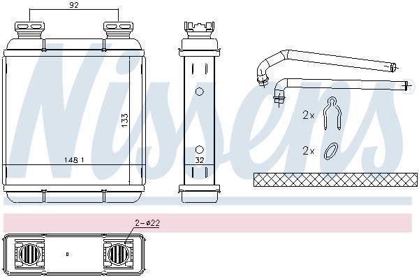 Radiador de aquecimento NISSENS ref. 72072