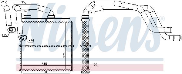 Radiador de aquecimento NISSENS ref. 72219