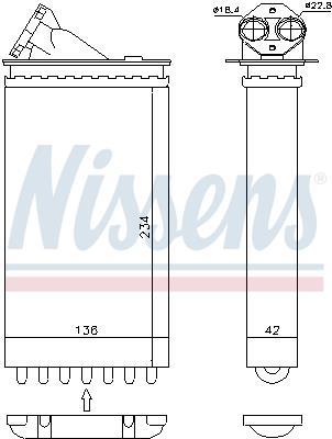 Radiador de aquecimento NISSENS ref. 72655