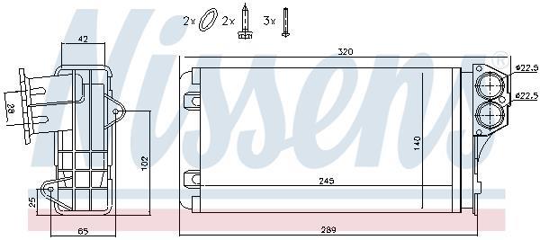 Radiador de aquecimento NISSENS ref. 72941