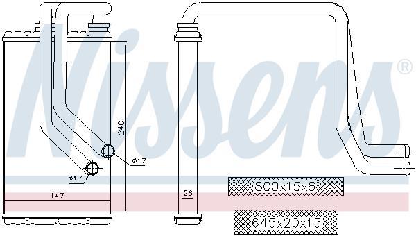 Radiador de aquecimento NISSENS ref. 72956