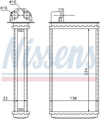 Radiateur de chauffage NISSENS ref. 72981