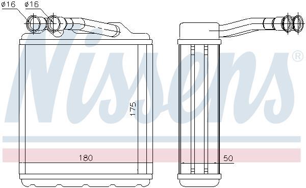 Radiateur de chauffage NISSENS ref. 73464