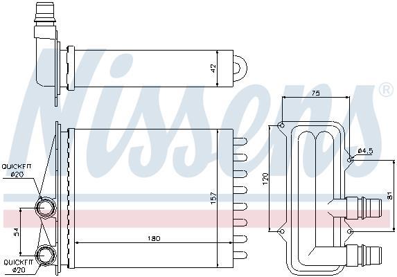 Radiateur de chauffage NISSENS ref. 73468