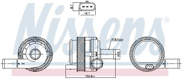 Bomba de agua (Bomba liquido refrigerante) NISSENS ref. 831377