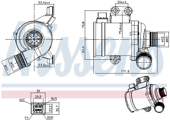 Pompe à eau NISSENS 832142