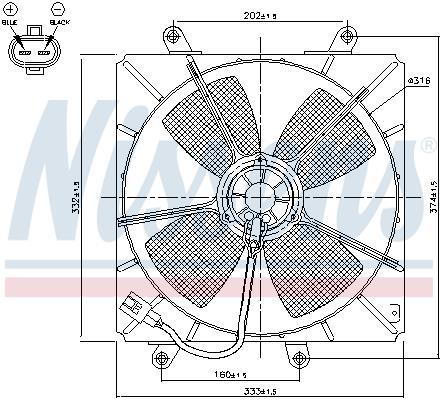 Ventilateur de refroidissement du moteur (Motoventilateur) NISSENS ref. 85000