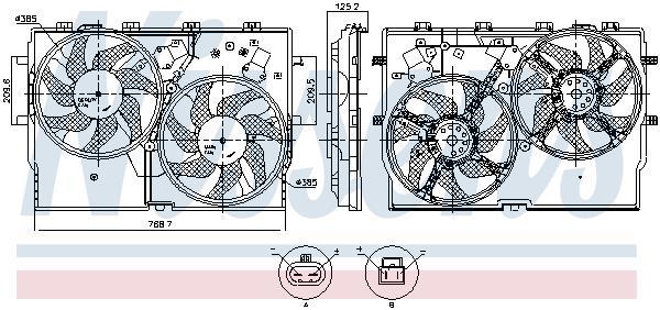 Ventilateur de refroidissement du moteur (Motoventilateur) NISSENS ref. 850002