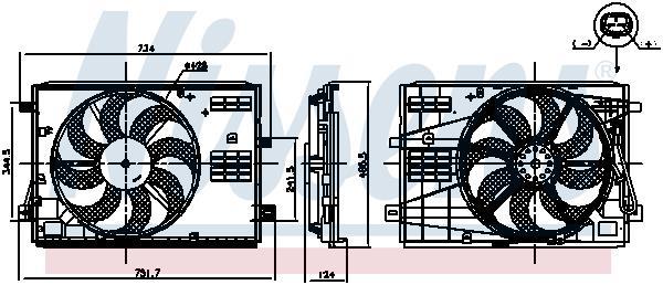 Ventilateur de refroidissement du moteur (Motoventilateur) NISSENS ref. 850007