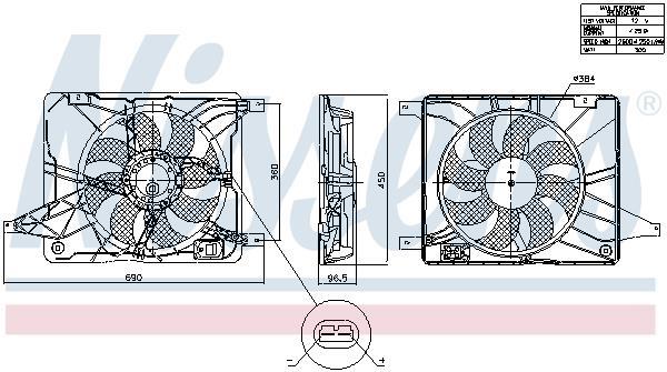 Ventilateur de refroidissement du moteur (Motoventilateur) NISSENS ref. 850017
