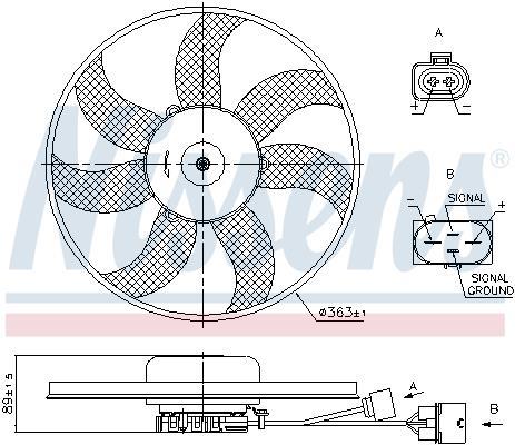 Ventilateur de refroidissement du moteur (Motoventilateur) NISSENS ref. 850020