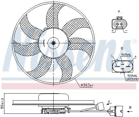 Ventilador do motor NISSENS ref. 850021