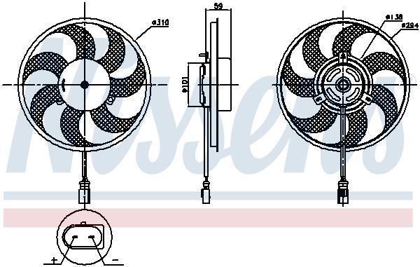 Ventilateur de refroidissement du moteur (Motoventilateur) NISSENS ref. 850030