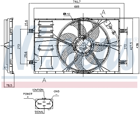 Ventilateur de refroidissement du moteur (Motoventilateur) NISSENS ref. 850033