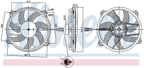Ventilateur de refroidissement du moteur (Motoventilateur) NISSENS ref. 850035