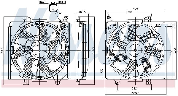 Ventilateur de refroidissement du moteur (Motoventilateur) NISSENS ref. 850039