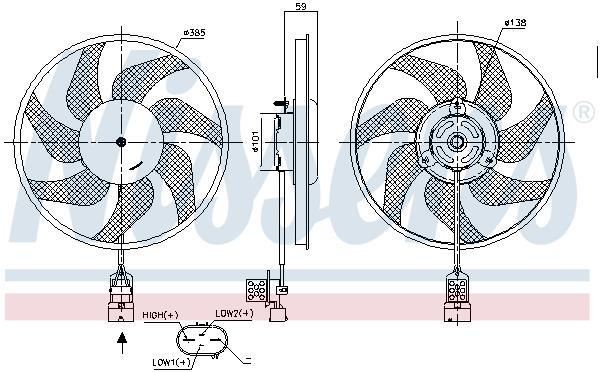 Ventilateur de refroidissement du moteur (Motoventilateur) NISSENS ref. 850048