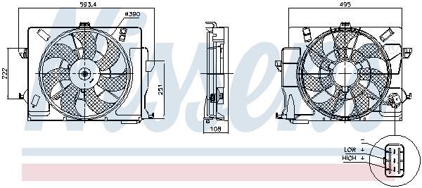 Ventilateur de refroidissement du moteur (Motoventilateur) NISSENS ref. 850049