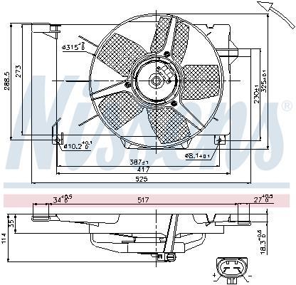 Ventilateur de refroidissement du moteur (Motoventilateur) NISSENS ref. 85005