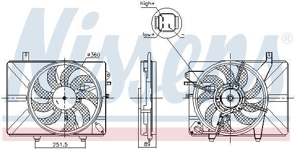 Ventilateur de refroidissement du moteur (Motoventilateur) NISSENS ref. 850052