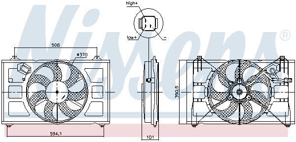 Ventilateur de refroidissement du moteur (Motoventilateur) NISSENS ref. 850053