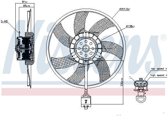 Ventilateur de refroidissement du moteur (Motoventilateur) NISSENS ref. 850062