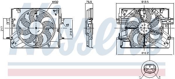 Ventilateur de refroidissement du moteur (Motoventilateur) NISSENS ref. 850063