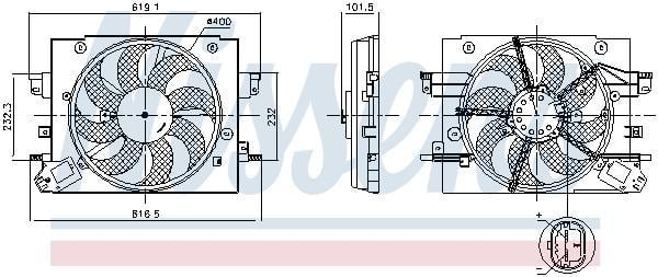 Ventilateur de refroidissement du moteur (Motoventilateur) NISSENS ref. 850064
