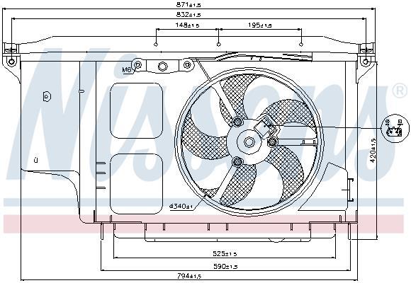 Ventilateur de refroidissement du moteur (Motoventilateur) NISSENS ref. 85007
